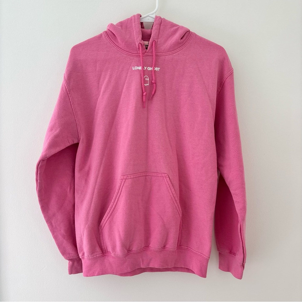 Lonely Ghost TEXT ME WHEN YOU GET HOME Hoodie Pink Size S NWOT